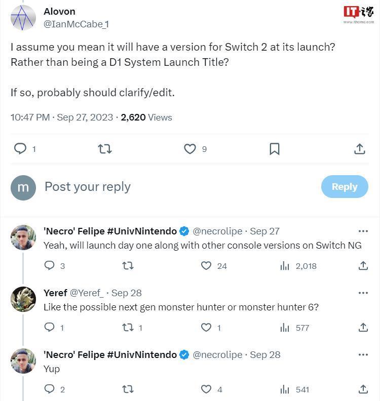 消息称 12-18 个月内有大量游戏在任天堂 Switch 2 上发布