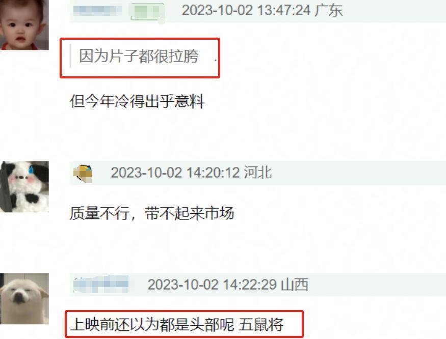 国庆档电影票房哑火，前三名预测集体下跌，张艺谋新片20亿都难