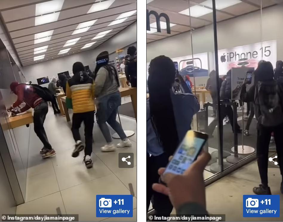 美国蒙面劫匪洗劫苹果店，苹果禁用失窃设备，劫匪生气怒砸设备