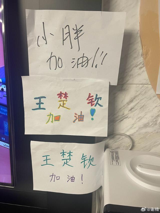 家有迷弟！谢楠两个儿子追看亚运 戴发带画画为王楚钦应援