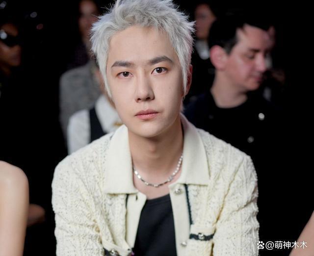 王一博看秀生图曝光,银发搭女款外套似精神小伙,撞脸蒋雯丽