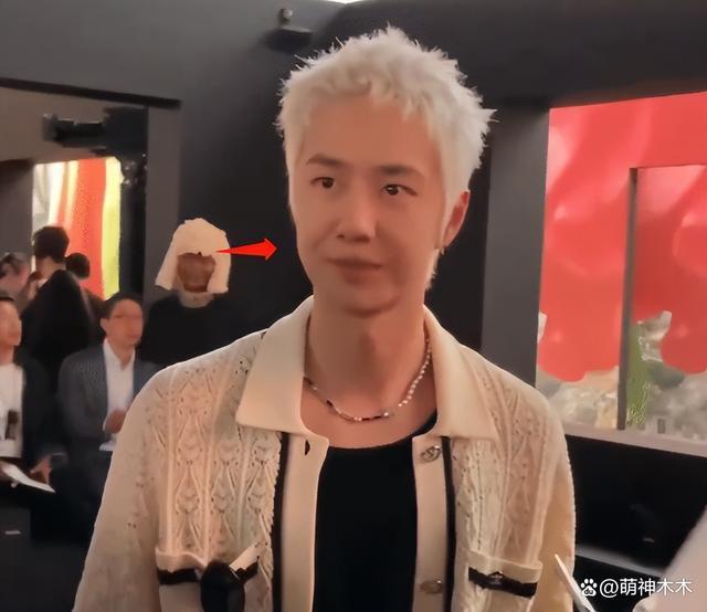 王一博看秀生图曝光,银发搭女款外套似精神小伙,撞脸蒋雯丽