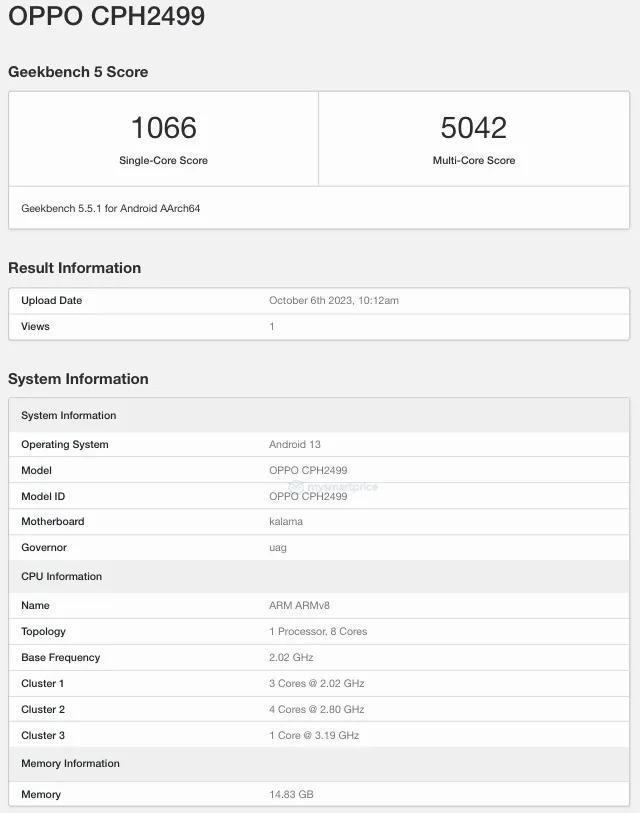 国际版 OPPO Find N3 可折叠手机跑分曝光：骁龙 8 Gen 2 芯片