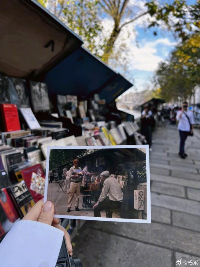 杨紫晒巴黎旅程plog 穿精致衬衫套装闪耀浪漫之都