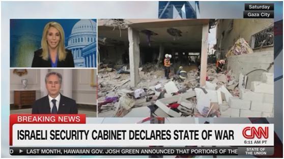 白宫官员刚说“今日中东比以往平静”巴以就爆发冲突，布林肯被问时还在嘴硬