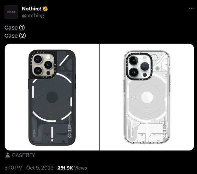 Nothing 为苹果 iPhone 15/14 系列手机推出保护壳，549 港币起