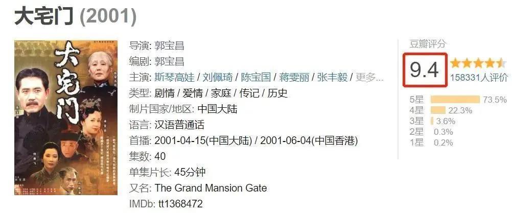 陈宝国卖房郭宝昌被踢出剧组，22年后《大宅门》为何还没过时