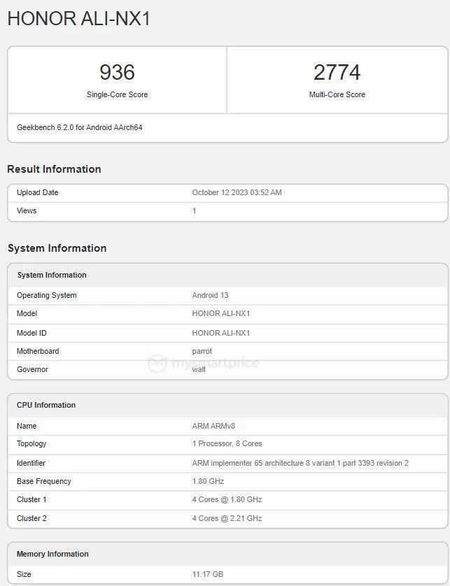 荣耀 X9B 手机跑分曝光：高通骁龙 6 Gen 1 处理器   12GB 内存