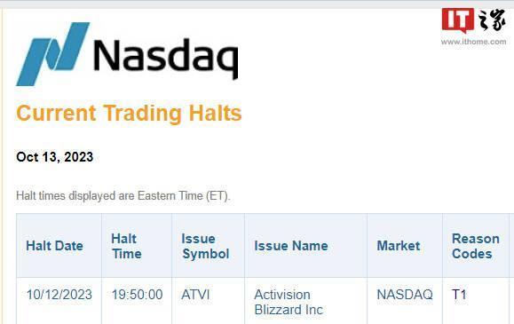 动视暴雪股票停牌：等待消息发布，微软 687 亿美元收购有望达成