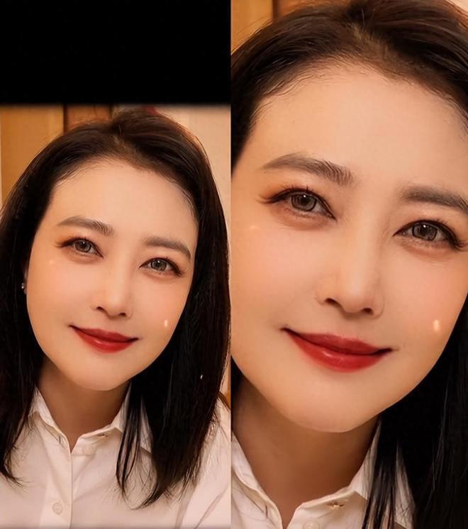 57岁周海媚晒照，美颜盖不住脸上细纹仍好美
