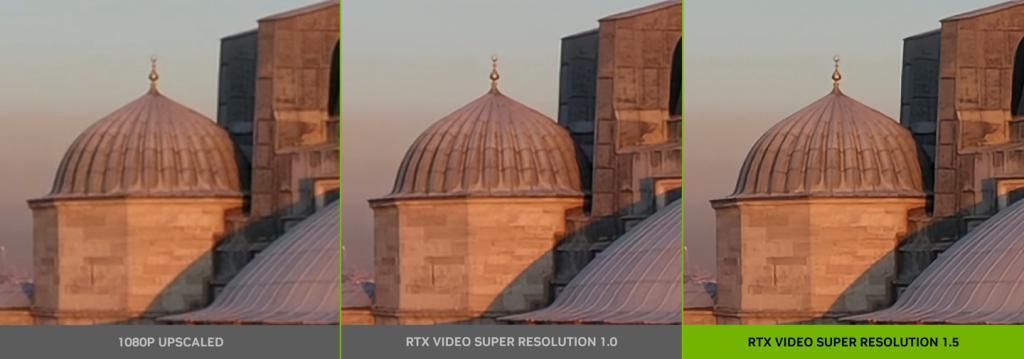 英伟达 RTX VSR 新特性：1080p 显示器看 1080p 直播时增强效果