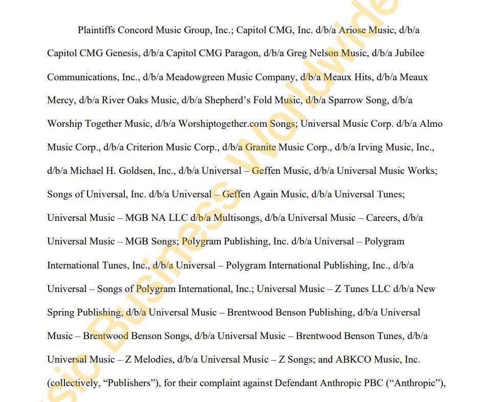 因版权问题，环球音乐起诉 OpenAI 创始人旗下 AI 公司 Anthropic