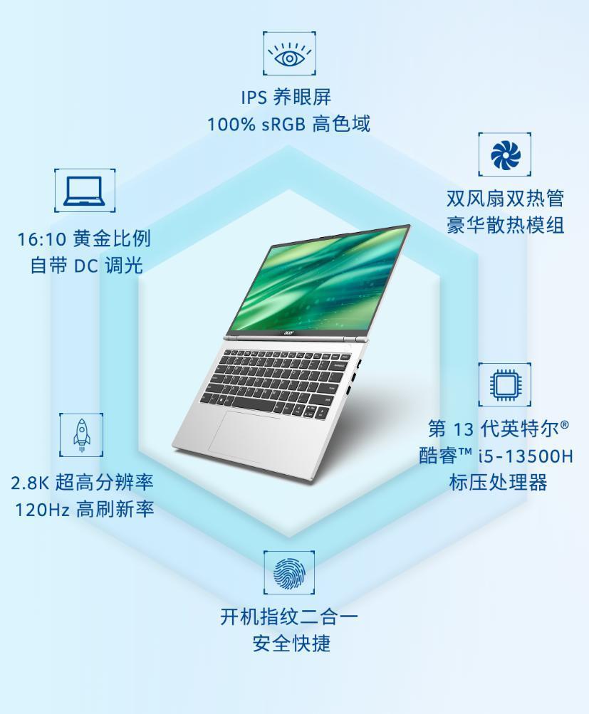 宏碁优跃 Pro 笔记本发布：13 代酷睿、2.8K 120Hz 屏，4599 元