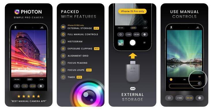 Photon Camera更新：iPhone 15 Pro/Max 拍照可保存到外部储存中
