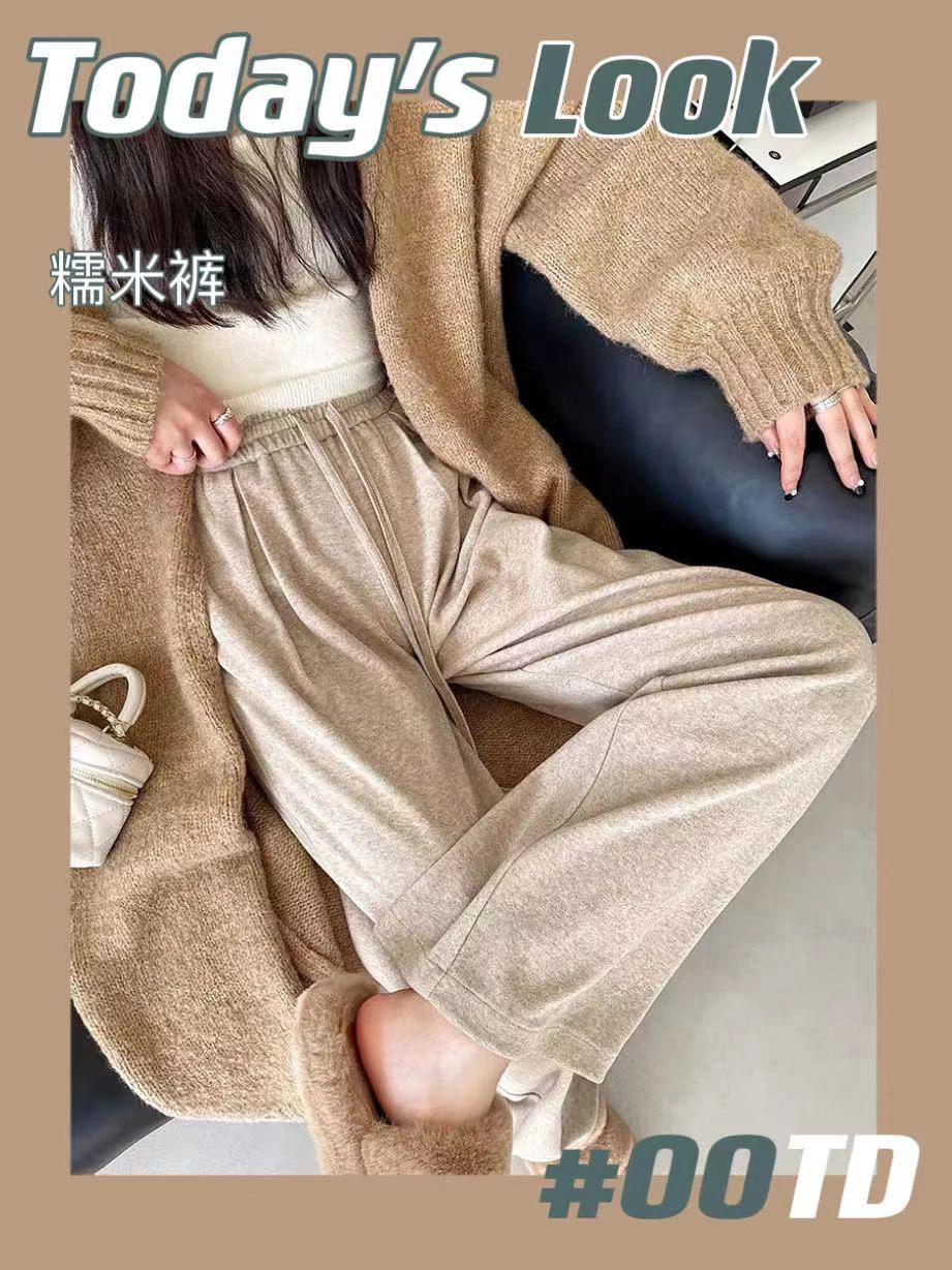 高圆圆针织衫 奶奶裤太温柔了吧！秋冬奶茶系穿搭，让人一看心都化了！