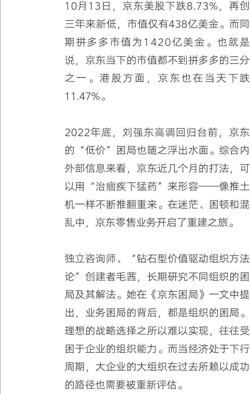 京东困局的背后：房间里的三只大象