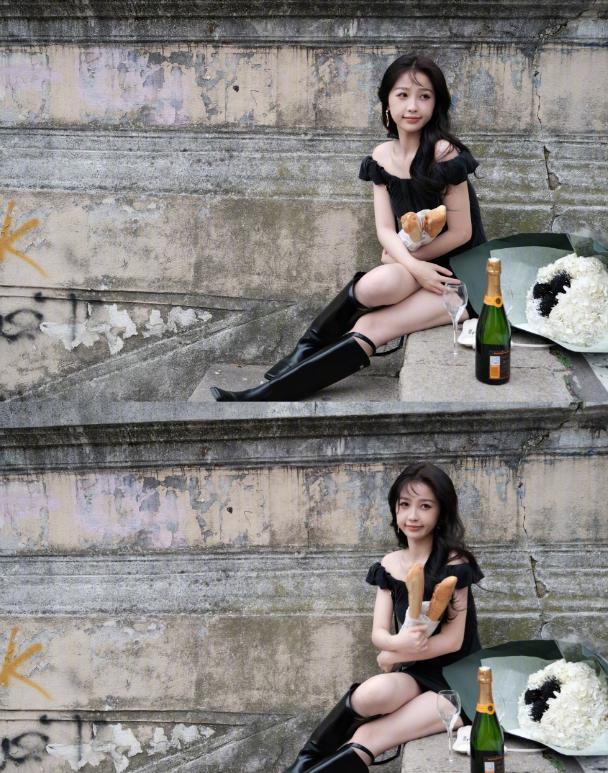 虞书欣晒巴黎街头美照 举酒杯灿笑大方随性