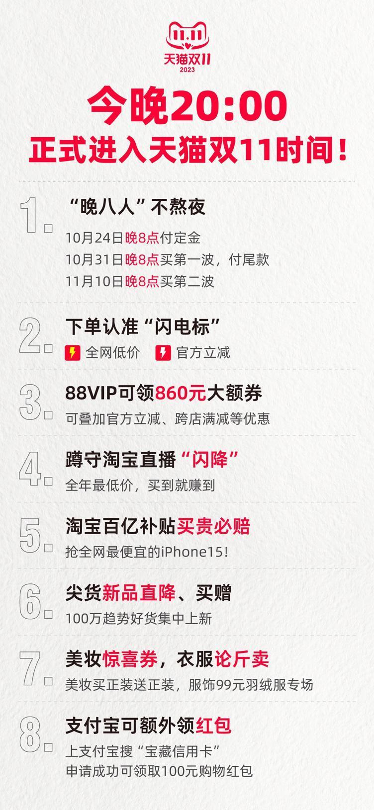 天猫双 11 今晚 8 点开启，代号“双降”