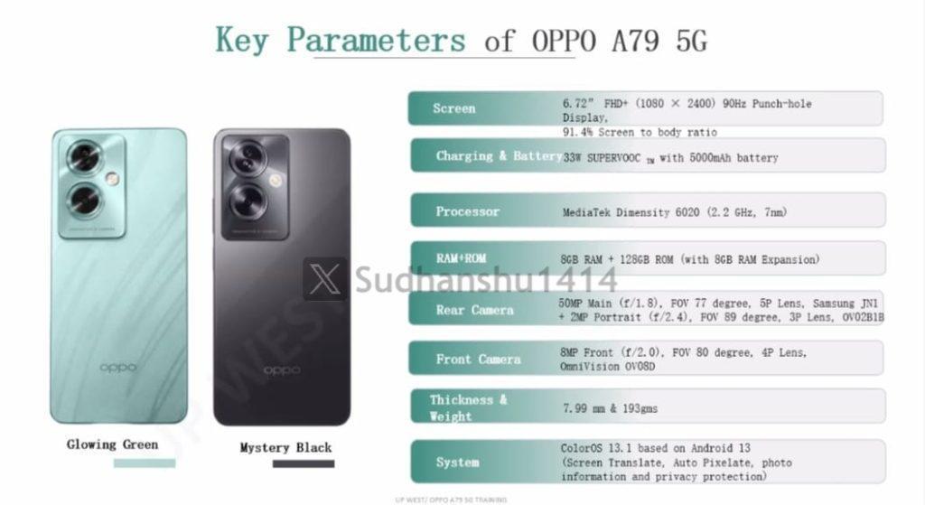 OPPO A79 5G 手机曝光：天玑 6020 处理器   6.72 英寸 LCD 屏幕