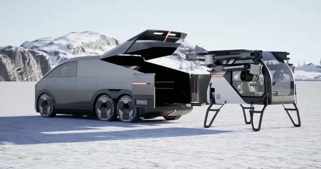 小鹏展示概念飞行汽车“陆地航母”：搭载增程动力，6×6 全轮驱动
