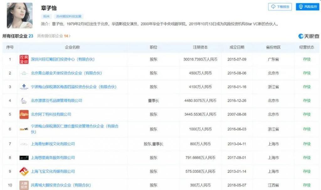 章子怡投出2500亿版图！女明星资本局，离婚不影响投资