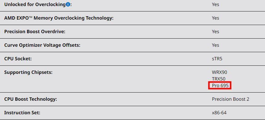AMD神秘Pro 695芯片组曝光，媒体猜测为双路线程撕裂者 Pro做准备