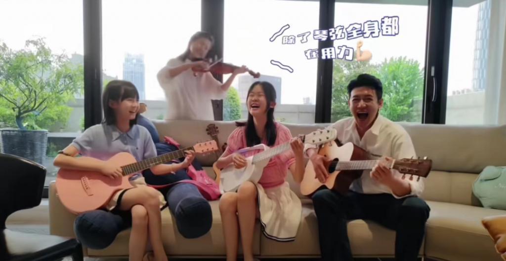 陆毅晒全家福为15岁女儿庆生，贝儿淑女漂亮，一家四口共用一张脸