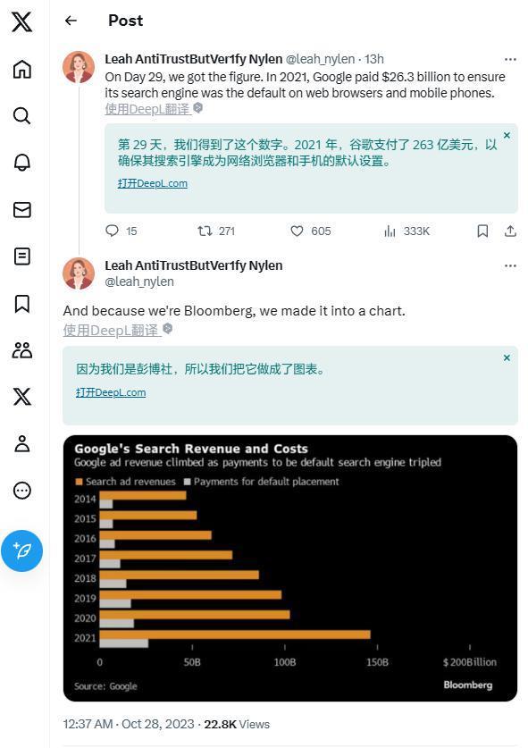 为了成为多平台默认搜索引擎，谷歌2021年投入高达263亿美元