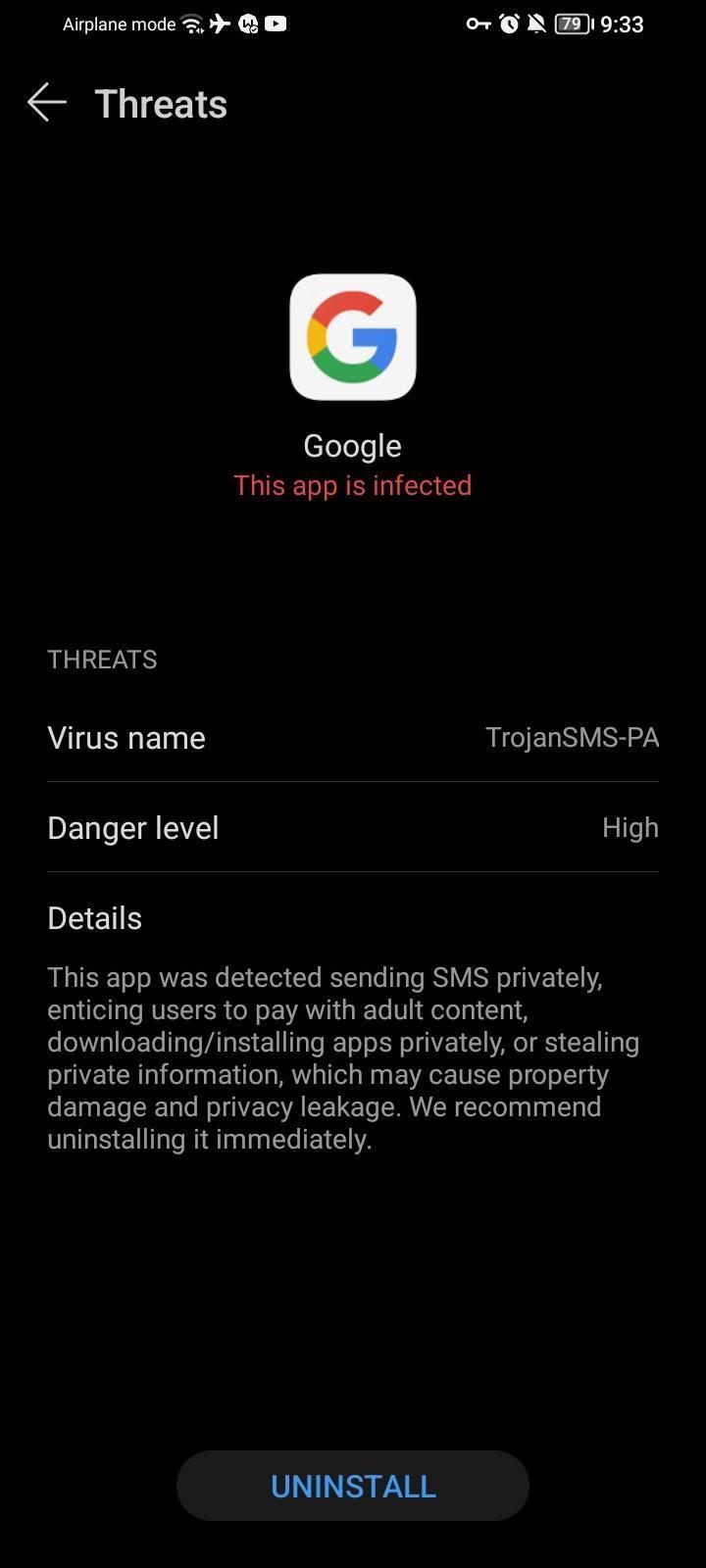 大量海外华为 / 荣耀用户反馈称 Google 应用被手机识别为木马