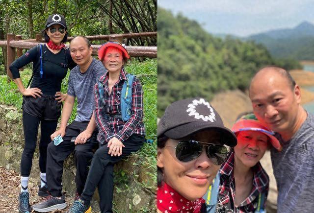 刘嘉玲和妈妈弟弟爬山 一家人罕见同框