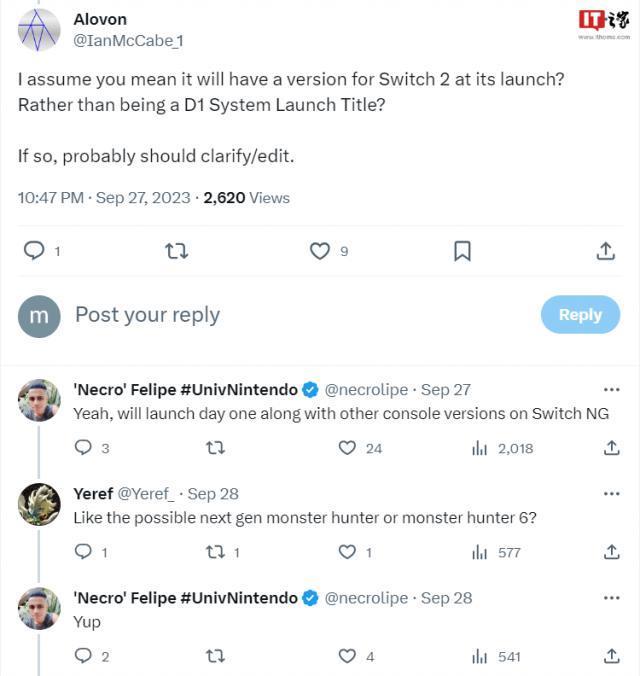 消息称 12-18 个月内有大量游戏在任天堂 Switch 2 上发布