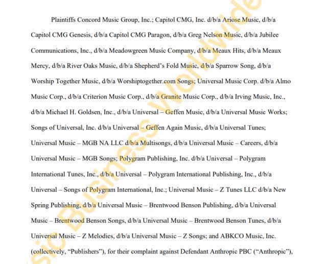 因版权问题，环球音乐起诉 OpenAI 创始人旗下 AI 公司 Anthropic