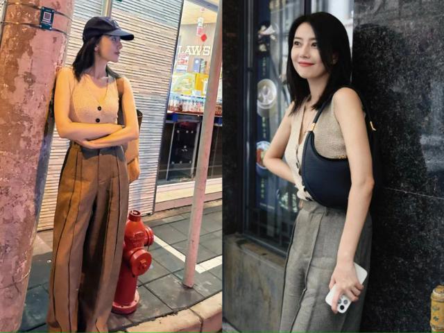 高圆圆针织衫 奶奶裤太温柔了吧！秋冬奶茶系穿搭，让人一看心都化了！