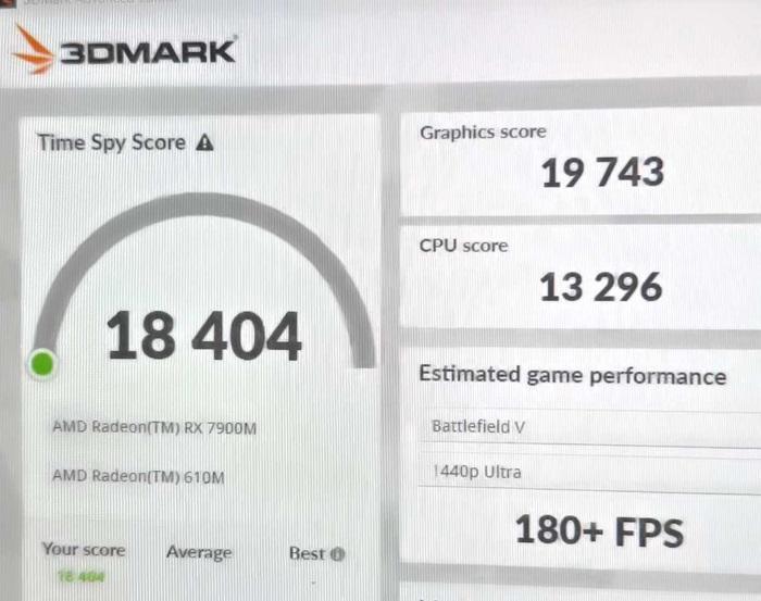 AMD Radeon RX 7900M基准测试成绩曝光：3DMark TimeSpy比RTX 4080高4.3%