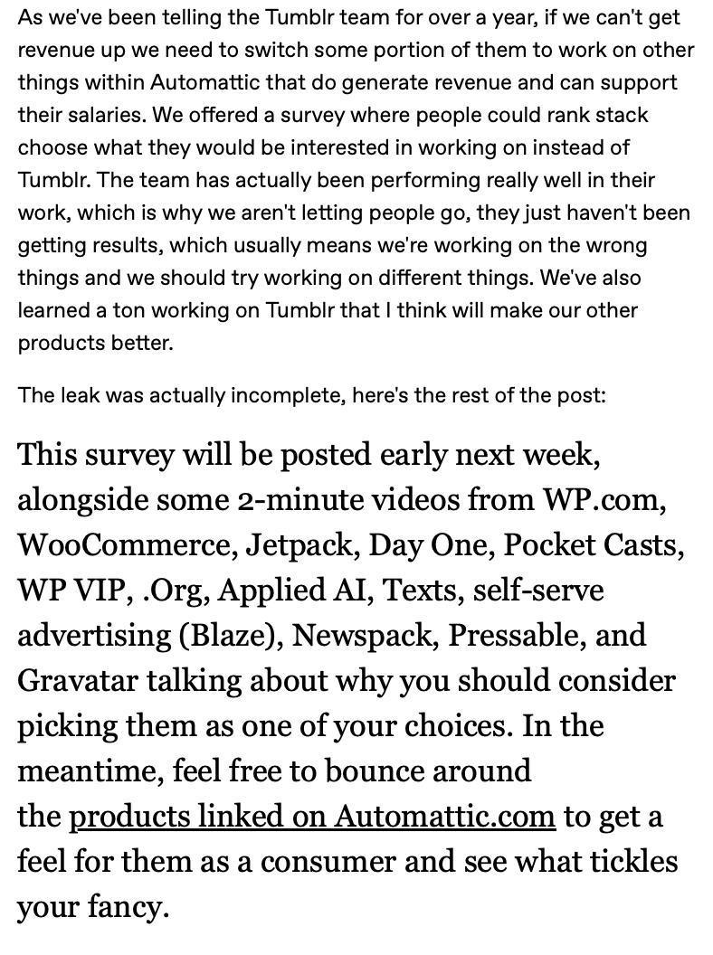 Tumblr 宣布调整经营策略：进入维护模式，仅保证基础运营