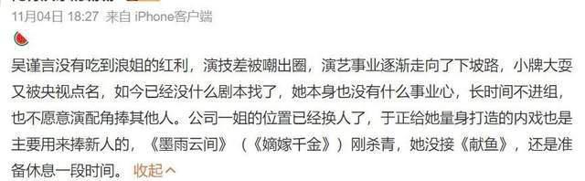 已两年没戏拍，吴谨言近况令人唏嘘
