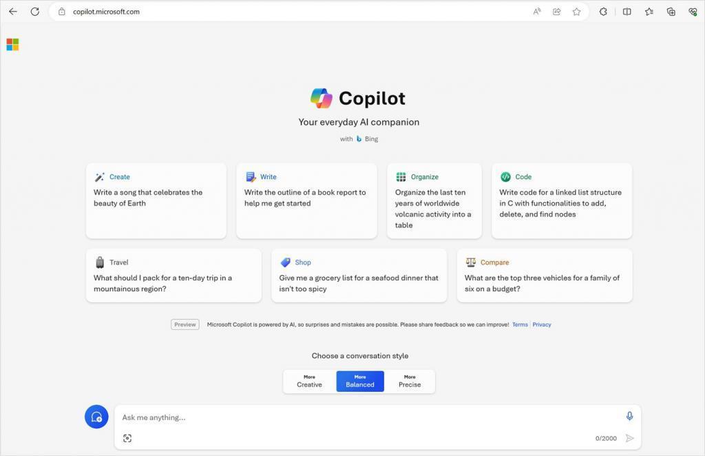 微软宣布 Bing Chat 及其 Enterprise 企业版更名为 Copilot