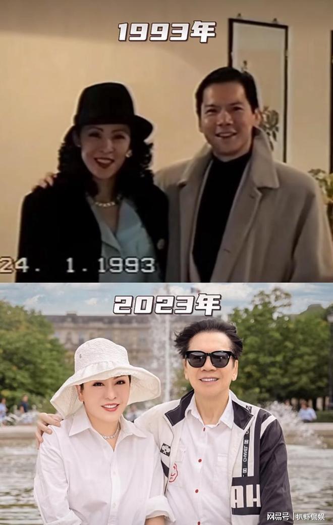向太高调撒糖，时隔30年重拍恩爱照，75岁向华强不显老