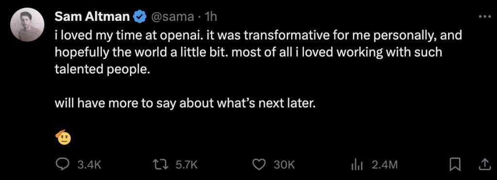 ChatGPT 之父被 OpenAI 开除!AI 圈迎来地震