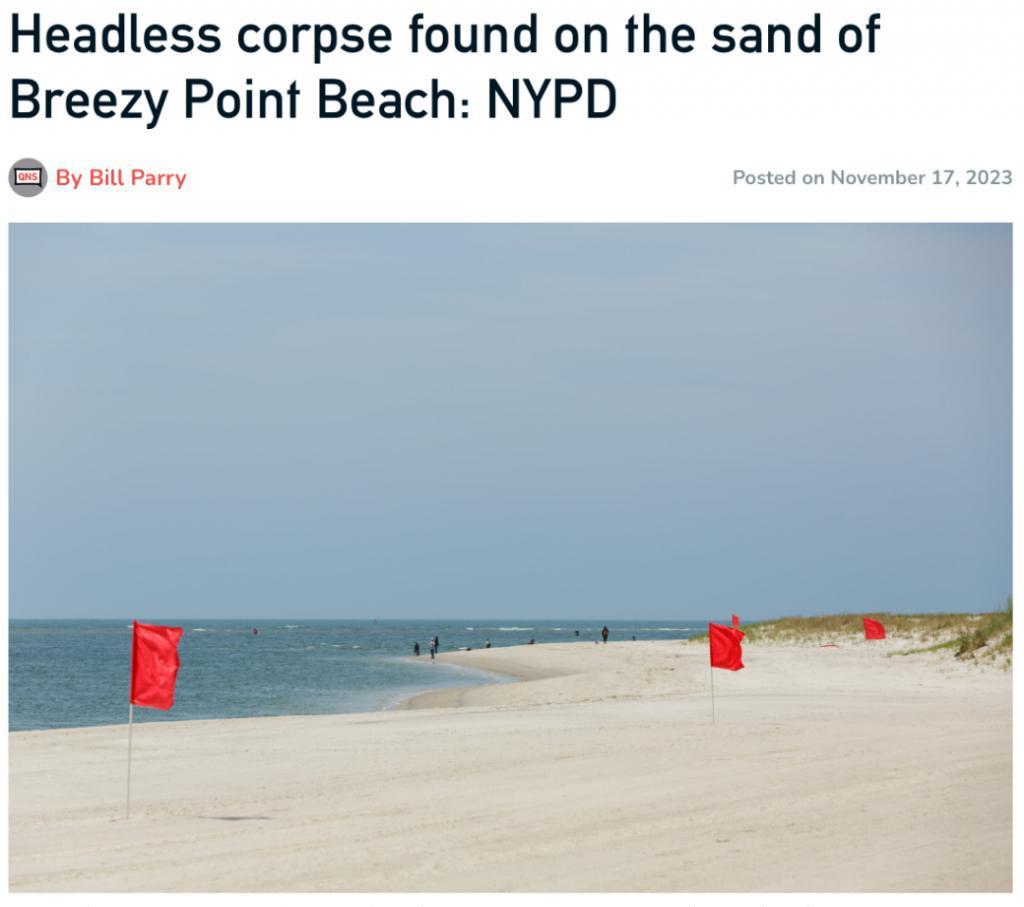 纽约市皇后区海滩现无头无臂尸体，或为失踪制片人，曾三获艾美奖