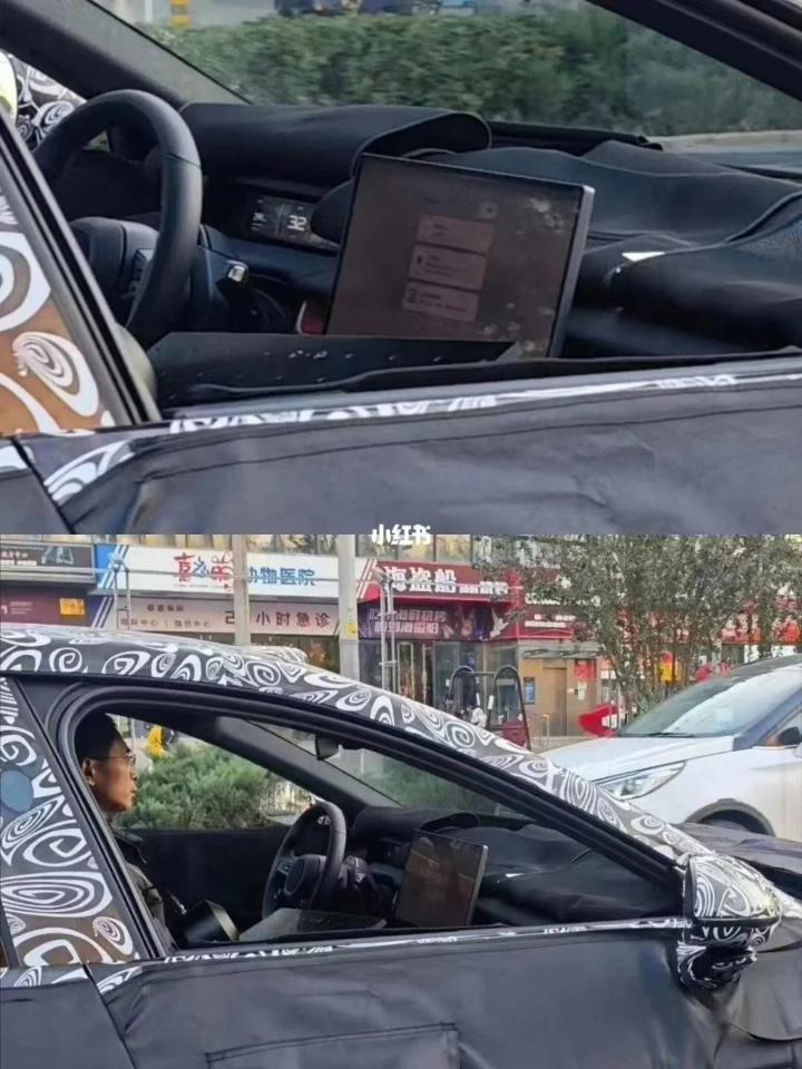 小米汽车 SU7 路测曝光：尾翼呈升起状态，中段提速有点猛