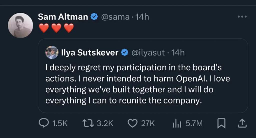 OpenAI“政变”最新反转:微软搅局、伊利亚反水、奥特曼大概率回归