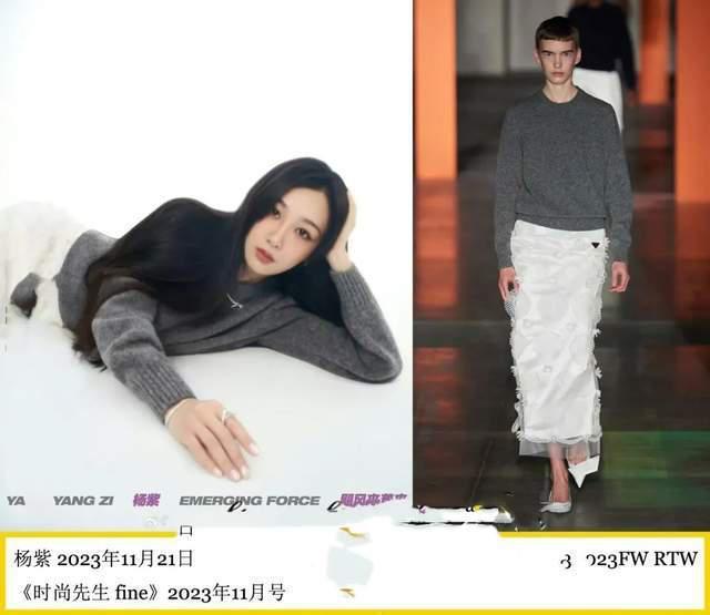 杨紫穿蓝血高奢登杂志 被嘲时尚绝缘体撞脸杨幂