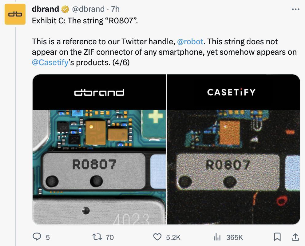 抄作业把名字也抄上了，手机壳制造商Casetify被Dbrand起诉侵权
