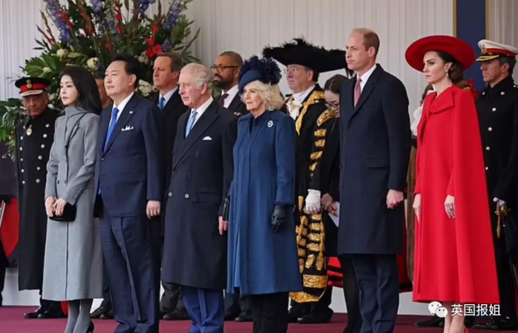 英王室为韩总统办奢华国宴！最抢镜的是凯特王妃的红衣美腿