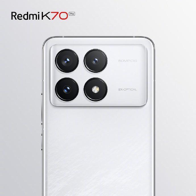 小米 Redmi K70 Pro 手机晴雪配色公布：白色玻璃机身   金属中框