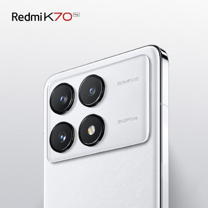 小米 Redmi K70 Pro 手机晴雪配色公布：白色玻璃机身   金属中框