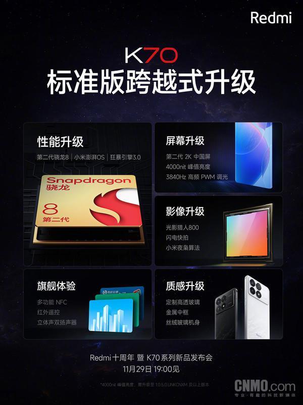 Redmi K70标准版五大跨越式升级汇总 表现不输K70 Pro