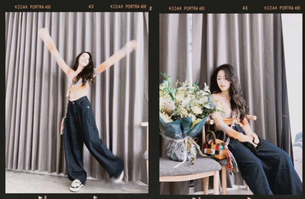 赵今麦穿彩色针织衫露蛮腰 笑容甜美又温暖