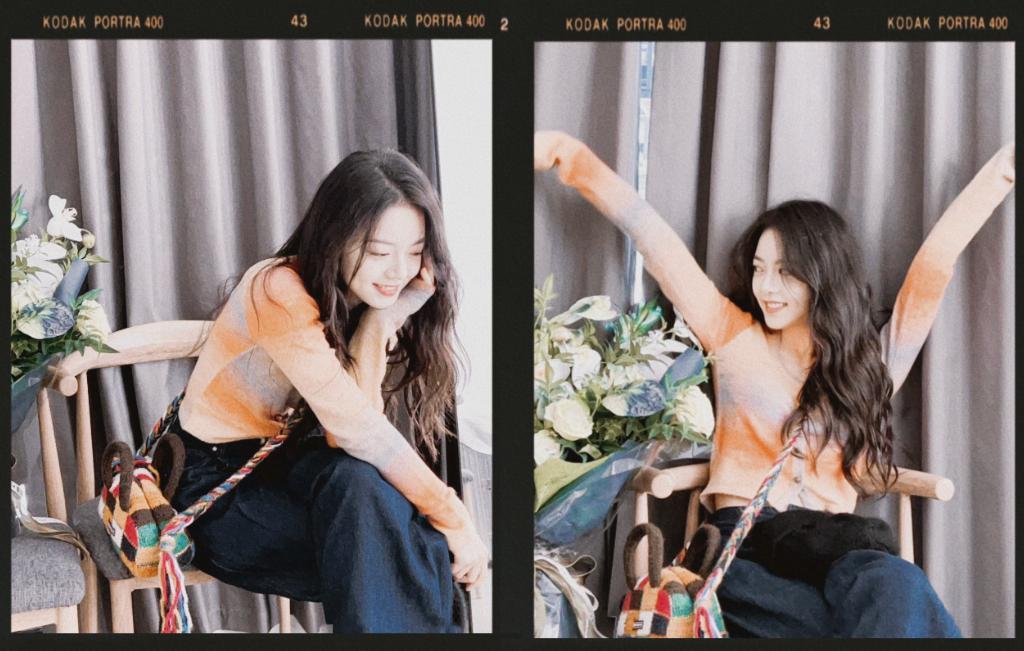 赵今麦穿彩色针织衫露蛮腰 笑容甜美又温暖